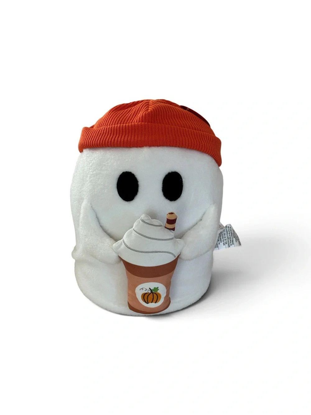 Sherpa Ghost in Beanie Pillow with Pumpkin Spice Latte 16” NEW Plush